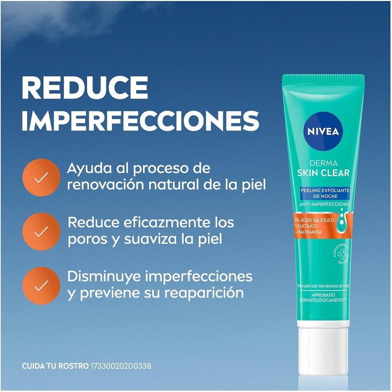 NIVEA Derma Skin Clear Peeling Exfoliante de Noche Anti-imperfecciones (40