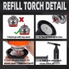 Hotdevil 20g Refillable Butane Torch Industrial Torch Adjustable Double Flame