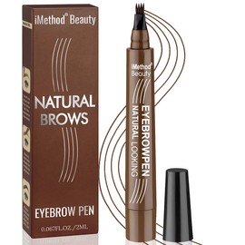 iMethod Eyebrow Pen - Upgrade Eyebrow TattooPen, Eyebrow Makeup, Long Lasting, Waterproof and Smudge-proof, Black Brown