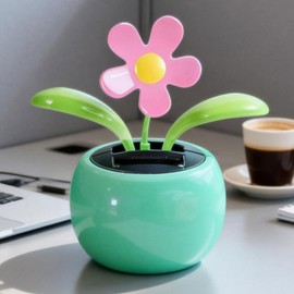 Solar Dancing Flowers Sunflower Decoration Sunflower Solar Powered Dancing Flowers Cute Car Decor for Men Women Funny Swinging Flower Ornaments for Office Desk Car Home Decorations (Light Green)
