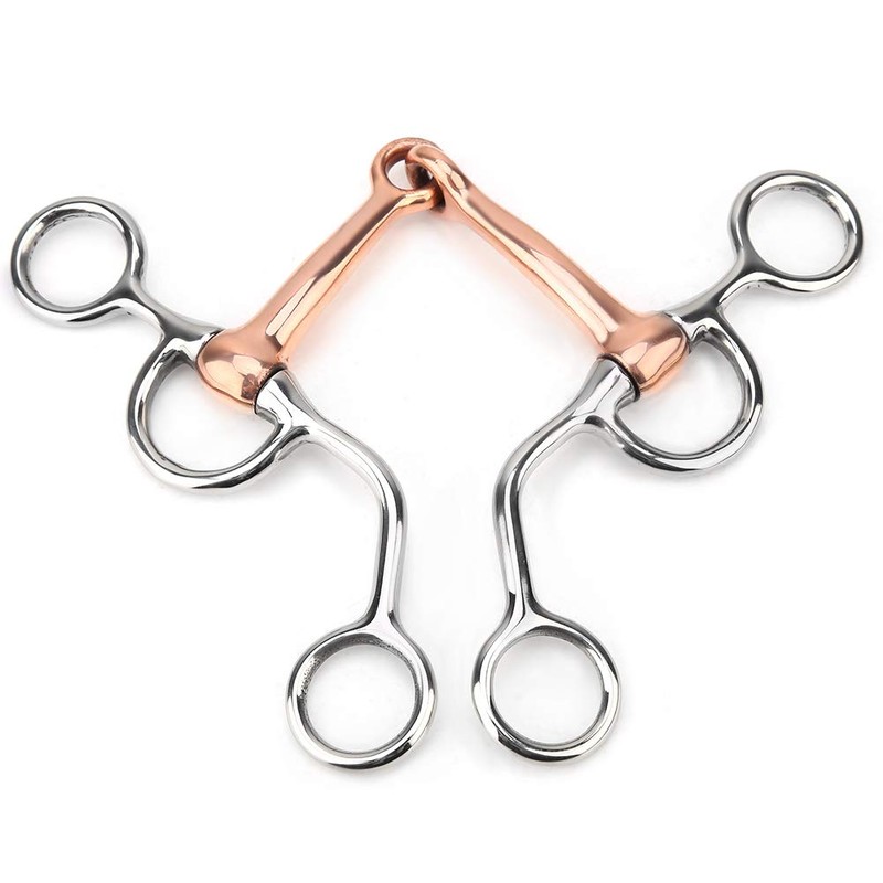 Horse Chew, Stainless Steel Training Bit, Copper Jointed Crescent Bit