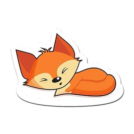MightySkins Sleepy Fox Peel and Stick Art Removable Cute Stylish Funny Cartoon Dorm Room Decor Vinyl Wall Decals Sticker, 48" On Its Longest Side