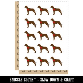 Rhodesian Ridgeback Dog with Heart Temporary Tattoo Water Resistant Fake Body Art Set Collection - 15 2" Tattoos (1 Sheet)
