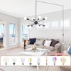 8 Lights Plug in Chandelier Black Hanging Lamp Plug-in Pendant