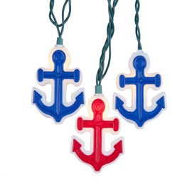Kurt S. Adler UL 10 Red and Blue Anchor Light Set, 144-Inches