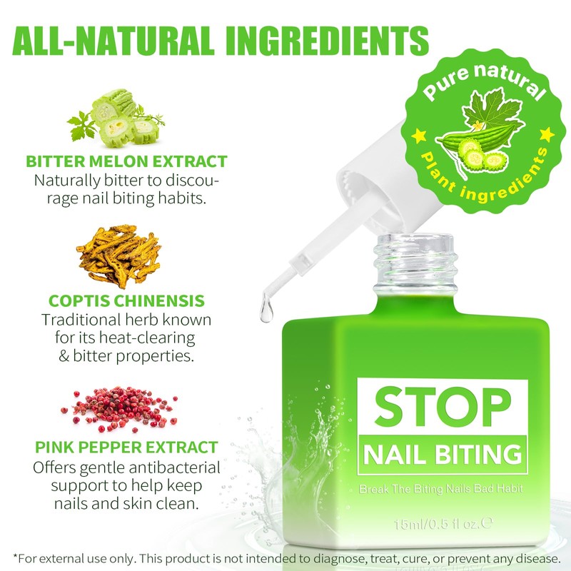 STOP Nail Biting Treatment for Kids Adults, Quick-Dry, 15ml Anti-Bite
