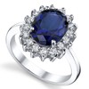 Solid Sterling Silver Kate Middleton's Engagement Ring with Simulated Sapphire