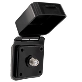 RecPro RV Cable TV Inlet Plate | Coaxial Antenna/Cable Connector | Black or White Option (Black)