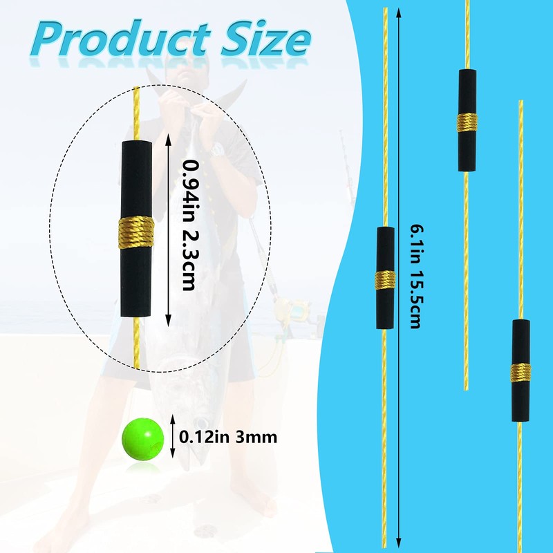 YOTO 80pcs Fishing Bobber Float Stops, Yellow
