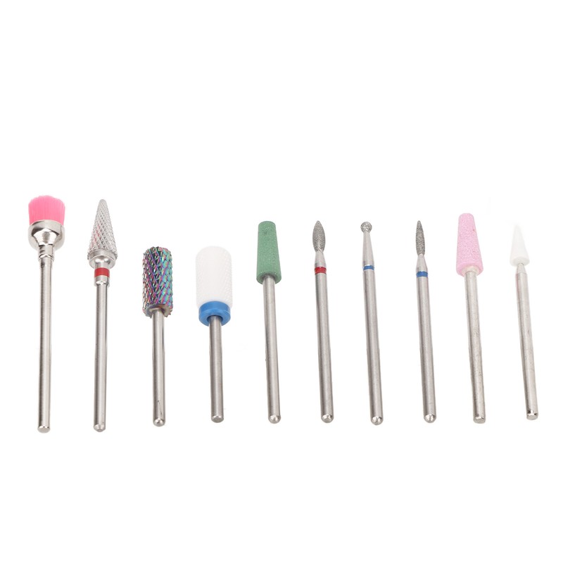 10 Pcs Nails Drill Bit Set Portable Remove Polishing Nail