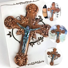 VILLCASE - Moldes de silicona para manualidades, molde de resina en forma de cruz, moldes de fundición de silicona para manualidades, molde de cruz epoxi y crucifijo para decoración religiosa
