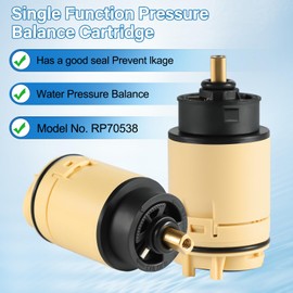 RP70538 Single Function Pressure Balance Cartridge Replacement, Shower Cartridge, Compatible with Peerless and Delta Single Handle Tub/Showers Faucet, Not Included Check Valve