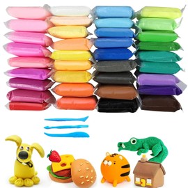 PMELCXD Modelling Clay Set, Air-Drying Modelling Clay Set - Versatile 36 Colours Air Kneading Set, Perfect for All Clay Works, Magic Mixies, Playmobil and Apoxie Sculptures