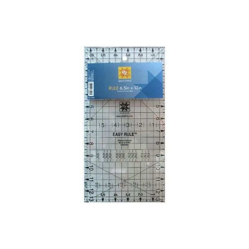 EZ Quilting Easy Rule Ruler 6-1/2in x 13-1/2in, 6-1/2"