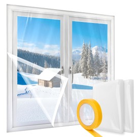 2 Pcs Window Plastic Insulation Kit 47'' x 63'', Window Insulation Covering Film for Winter, Heavy Duty Clear Shrink Film Window Seal Kit to Keeps Cold Air Out and Warm Air in