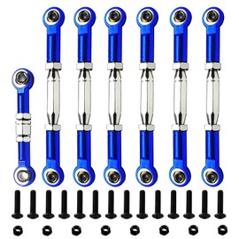 Adjustable Aluminum Upgrade Parts Turnbuckles/Camber Links for Traxxas 1/10 Slash 2WD 4X4/Hoss 2WD 4X4/Rustler 2WD 4X4/Stampede 2WD 4X4 RC Truck,7 Pieces(Navy Blue)