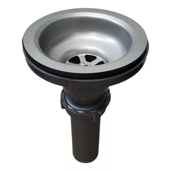 Meer Contracanasta Para Fregadero Con Tubo Acero Inox Gris Metal