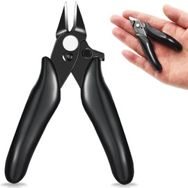 OKAWASI Mini Nipper, Small, Lightweight, for Accessories, Portable, Anti-Static, PVC Handle, Precision Work, Crafting Supplies, DIY, Home Use, Industrial Use (Black)