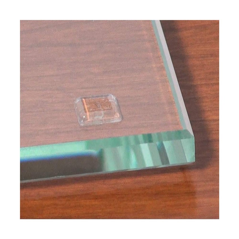 Dulles Glass Square Clear Rubber Table Top Bumpers - Adhesive