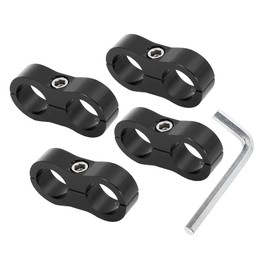 A ABSOPRO Car Hose Separator Clamp Adapter with Wrench AN10 Black (Set of 4)