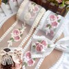 Cinta de encaje con bordado, delicada cinta de bordado de