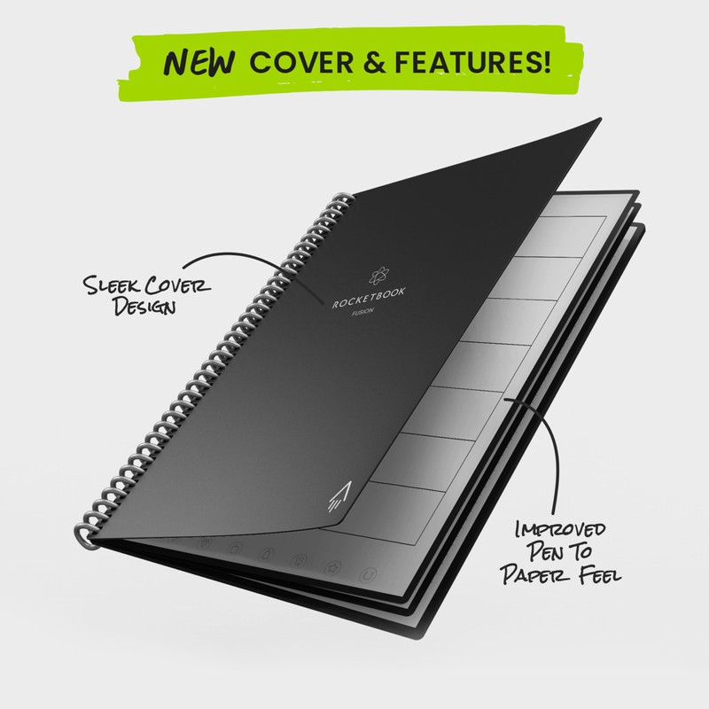 Rocketbook Fusion Reusable Undated Productivity Planner, Executive Size 15 cm