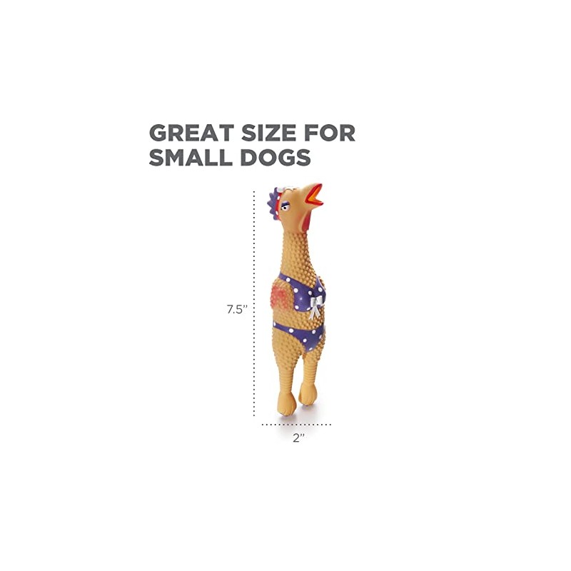 Outward Hound Squawkers Henrietta Latex Rubber Chicken Interactive Dog Toy,