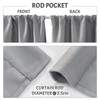 MRTREES Kitchen Waterproof Windows Curtains with Rod Pocket, Short Grey