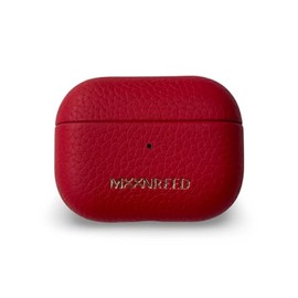 Real Leather Classic Case for Apple AirPod Pro 2 (Gen 2) - Visible LED with wireless charging (Cranberry Red)