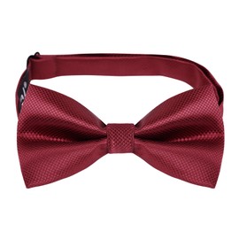 Alizeal Mens Solid Color Mini Squares Formal Banded Pre-tied Bow Ties, Pocket Square, Cufflinks Set Wedding Party Business-Burgundy