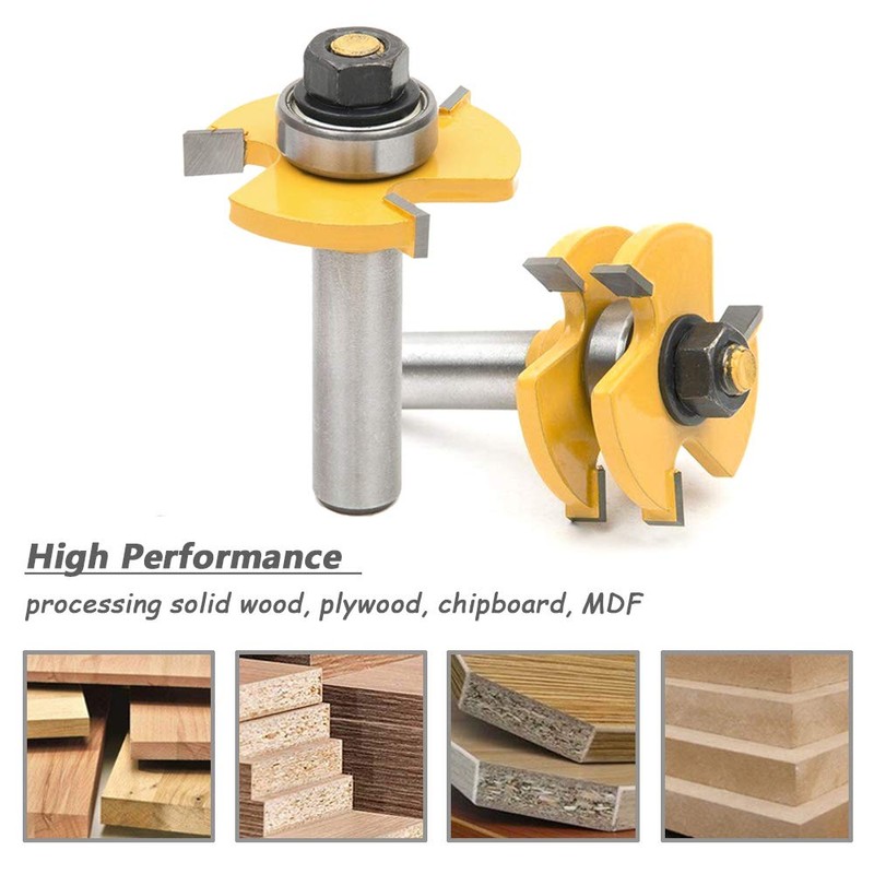 Mesee 1/2 Inch Shank Matched Tongue Groove Router Bits Set,
