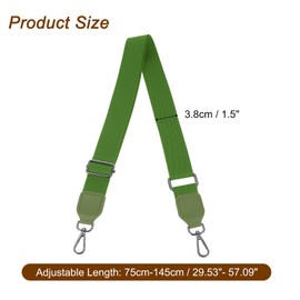 uxcell Wide Shoulder Strap, 3.8cm Adjustable Purse Strap Replacement Crossbody Strap for Shoulder Bag Handbag, Dark Green, Black Square Mouth Buckle