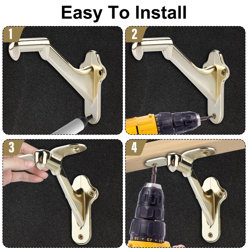 RealPlus Handrail Stair Bracket 3" Staircase Heavy Duty Hand Rail