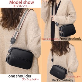 Bytock Small Genuine Leather Bag, Women's Popular, Shoulder Bag, Mini Bag, Crossbody Style, Stylish, Lightweight, Brand Bag, Women's Popular Ranking, Large Capacity, Casual Bag, Wide Shoulder Strap, black - V1