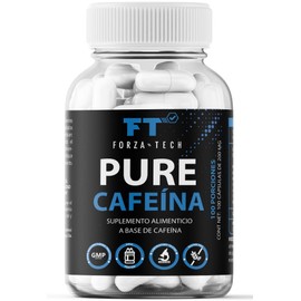 ForzaTech Cafeína 100 cápsulas de 200 mg Pre Entreno Cafeína Anhidra Grado Farmacéutico