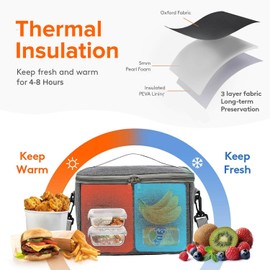 TUXUNQING Cool Bag 5.5 L, Small Cool Bag, Foldable Cool Bag, Picnic Bag, Lunch Bag, Portable Cool Bag, Suitable for Travel, Picnic, Hiking, BBQ (Blue/5.5L/24 x 14 x 17 cm)