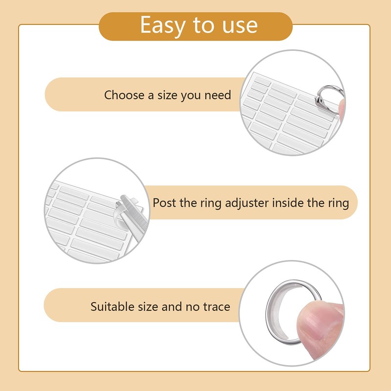 Zonon Invisible Ring Size Adjuster for Loose Rings, 6 Sheets