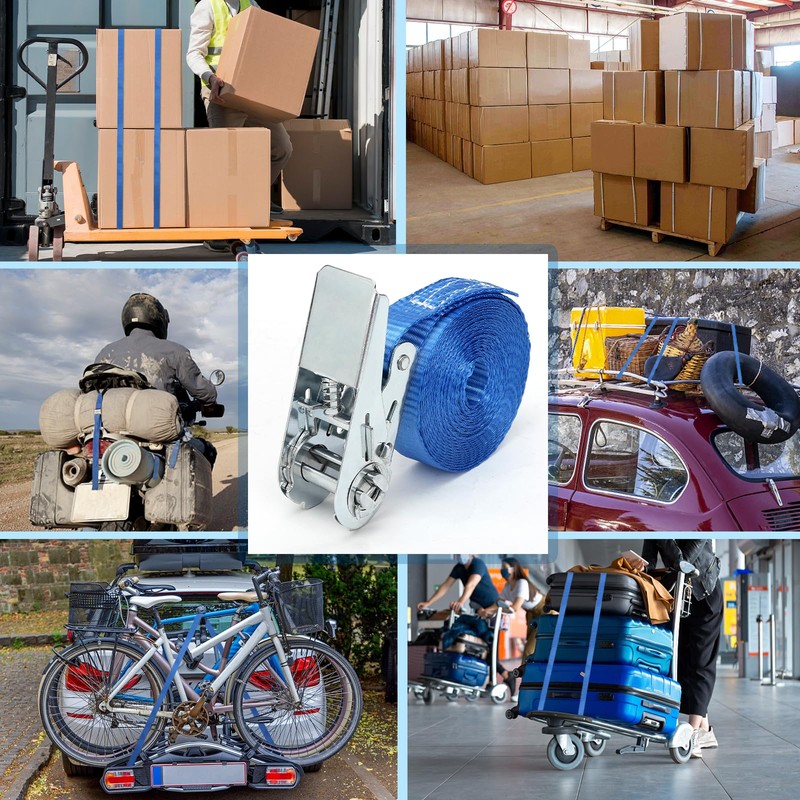 Berdso 2pcs Ratchet Tie Down Straps 4m × 25mm Capacity