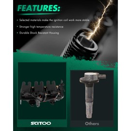 SCITOO 1 ignition coils + 6 iridium Spark Plugs,for Kia for Sportage 2.7L 2005-2010,for Hyundai Tucson 2.7L 2005-2009 UF498 ‎C1501, E998