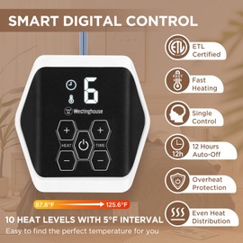 Westinghouse Heated Blanket Full Size - Electric With 10 Heating Levels, 1-12 Hours Auto Shut Off, Fast Warming, Machine Washable (Full, 72x84 Inches, Wine Red)