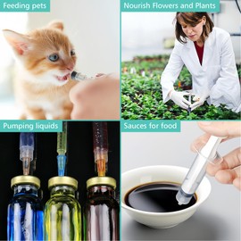 1ML Syringe for Liquid, 10Pack Measuring Small Plastic Syringes with caps, Reusable Liquid Measuring Syringe Tools with Measurement for Scientific Labs, Feeding Pets, Refilling Cosmetics (10Pack 1ML)