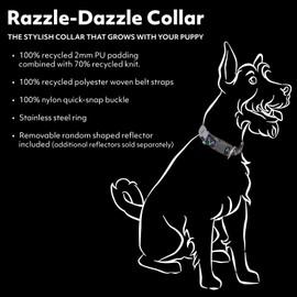 Hurtta Razzle-Dazzle Small Dog Collar Padded 100% Recycled Polyester Red 25-35cm
