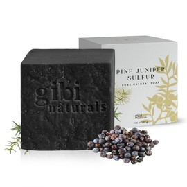 GIBI Pine Tar Soap - Moisturizing Pine Tar Soap Bar for Face & Body - Soothes Skin - Pure Cleansing Pine Juniper Soap for All Skin Types