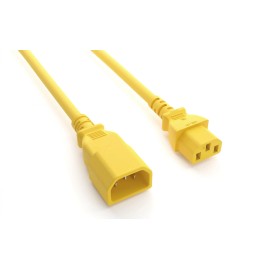 RiteAV Heavy-Duty Power Cord, C13/C14, 14AWG,  SJT, 15A, 250V, Yellow, 3FT