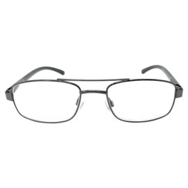 Incredible Bargains The Lincoln Rectangular Reading Glasses, Rectangle Metal Frame Readers for Men + 2.00 Black
