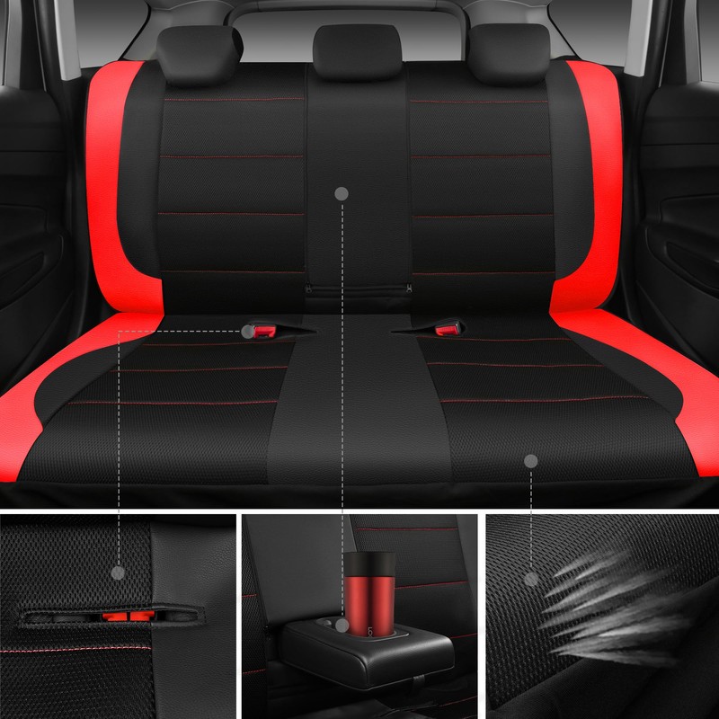 CAR PASS Universal Leather car seat Covers Sport fits Most