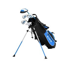 KVV Junior Complete Golf Club Set for Kids/Children Right Hand, 5-Piece Set Includes Oversize Driver, S#，7# & 9# Irons, Putter, Head Cover, Golf Stand Bag(Blue 11-13)