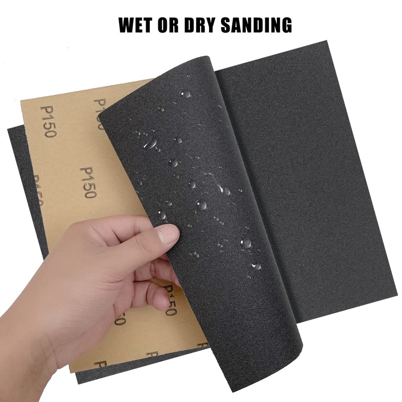 LYFJXX 9 x 11 Inch 15pcs Wet Dry Sandpaper, 150