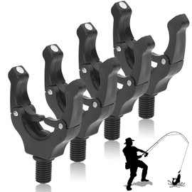 Udbrud 4pcs Fishing Rod Holder, Rod Rest Holder with Magic Magnetic Clips, Magnetic Holder, Head Fishing Rod, Automatic Adjustment, Fishing Rod, Rear Backrest Holder, Tool Accessories (Black)