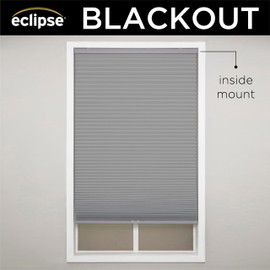 Eclipse Blackout Cellular Window Shade - Cordless Honeycomb Shades, Stylish Window Covering, Easy Lift System, Blinds for Windows, Pet & Children-Safe, 34.5 W x 48 L, Gray Cloud